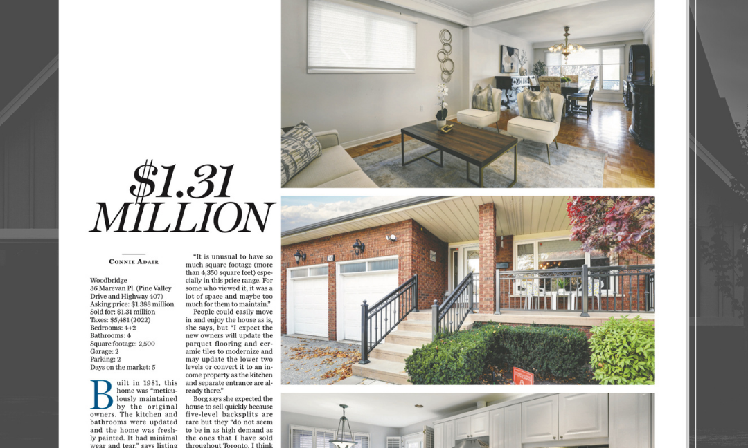 Woodbridge Home Sale Featured in National Post. Contact Dawna Borg, Broker at RE/MAX Premier Inc., Brokerage (416)987-8000 for all your real estate needs