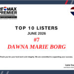 Dawna Borg Recognized as Number 7 Agent for Top Listers in June 2026 for REMAX Premier Inc., Brokerage
