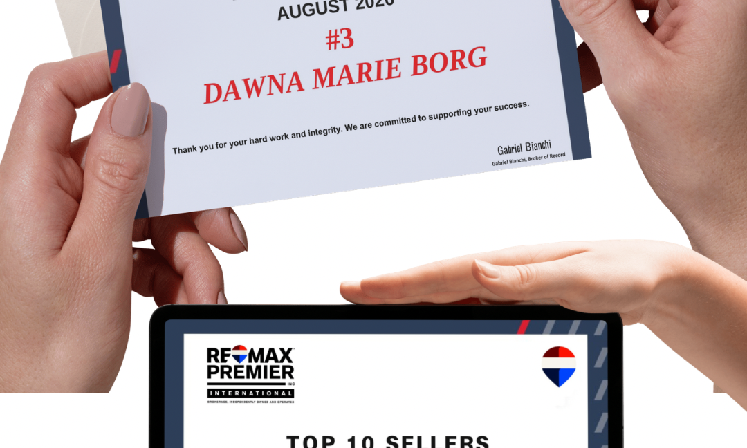 Dawna Borg Recognized as Number 7 Agent for Top Sellers and Number 3 Agent for Top Listers in August 2026 for REMAX Premier Inc., Brokerage in Vaughan